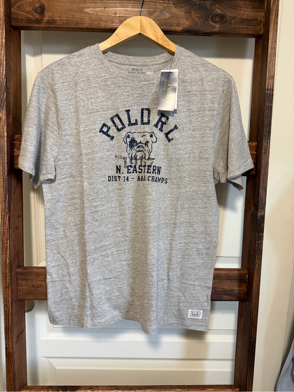Polo Ralph Lauren Bulldog Collegiate Graphic T-Shirt Gray